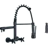 OEM Chrom Küchenarmatur, ausziehbarer Sprühkopf, 360 Grad Drehung, Schwarz DK
