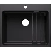 BLANCO ETAGON, Aufsatzwanne, Rechteckig, Silgranit, Schwarz, 1 Becken, Rechteckig