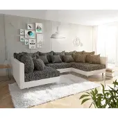 DELIFE Wohnlandschaft Clovis Weiss Schwarz Modulares Sofa