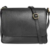 Cluty Umhängetasche , Damen, Gr. B/H/T: 24cm x 20cm x 6cm onesize, schwarz, Leder, beschichtet, Taschen Umhängetasche, echt Leder, Made in Italy