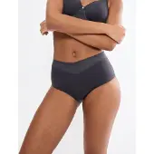 Triumph Shapingslip "True Shape Sensation", Damen, Gr. 46, ink gray, Jersey, Obermaterial: 56% Polyamid, 44% Elasthan, Unterhosen Shapingslip, Mesh-Einsätze, Stretch-Tüll, Wickel-Optik