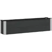 Syfax Hochbeet Schwarz 150 x 30 x 36 cm WPC und Aluminium