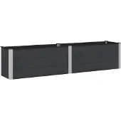 Syfax Hochbeet Schwarz 250 x 50 x 54 cm WPC und Aluminium