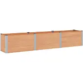 Syfax Hochbeet Braun 300 x 50 x 54 cm WPC und Aluminium
