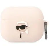 Karl Lagerfeld KLAPRUNNIKP AirPods Pro Hülle, pink, Silikon, Karl Kopf 3D