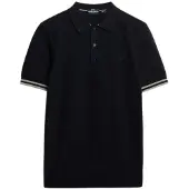 Superdry für Herren. M1110441A Polo Texture marineblau (XL), Lässig, Baumwolle, Kurzarm