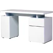 Jahnke Schreibtisch "CU-LIBRE 140", weiß (hochglanz weiß, weiß, hochglanz weiß), B:135cm H:76cm T:55cm, Tische, Schreibtisch, Platzsparender Arbeitsplatz, mit 1 Schublade und 2 Türen, 135 cm
