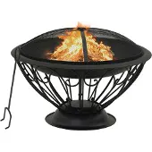 vidaXL Feuerstelle mit Schürhaken 75 cm XXL Stahl