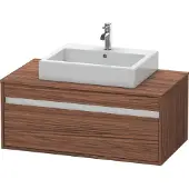 Duravit Ketho Konsolenwaschtischunterbau wandhängend, 1000x426x550 mm, 1 Auszug, für Aufsatzwaschbecken mittig, KT669502121, Farbe: Nussbaum Dunkel Dekor