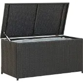 vidaXL Gartentruhe Grau 283L Poly Rattan