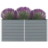 vidaXL Garten-Hochbeet Verzinkter Stahl 600x80x45 cm Grau