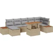 vidaXL Gartensofa-set 8 stk. Beige