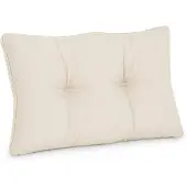Beautissu XLuna Loungekissen, 50x40x12cm, Natur, Outdoor, für Gartenmöbel