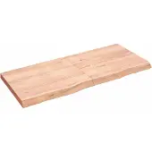 Syfax Waschtischplatte Hellbraun 140x60x(2-6) cm Massivholz Behandelt