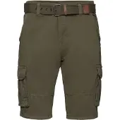 Indicode Cargoshorts "INMonroe", Herren, Gr. XXL, N-Gr, grün (army), Web, Obermaterial: 100% Baumwolle, unifarben, regular fit knielang, Hosen Cargoshorts