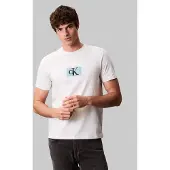 Calvin Klein T-Shirt "SS 30s E SPRTSWR 3 G", Herren, Gr. XXL, grau (chalk), Single Jersey, Obermaterial: 100% Baumwolle, unifarben, regular fit hüftlang, Rundhals, Shirts T-Shirt, mit Logo-Print