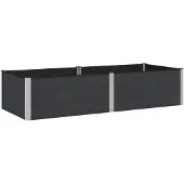 Syfax Hochbeet Schwarz 250 x 100 x 54 cm WPC und Aluminium