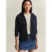 Gant für Damen. 4202588 Kapuzensweatshirt mit Reißverschluss Tonal Shield marineblau (XS), Lässig, Baumwolle