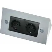 Thebo 17906 Küchen-Aufbausteckdose Edelstahl 2-fach