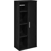 Super Merchant Badezimmerschrank mit Rollenhalter Schwarz 39x22x90 cm