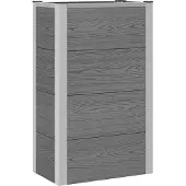 vidaXL Hochbeet Grau 50 x 30 x 82 cm WPC und Aluminium