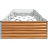 vidaXL Hochbeet Hellbraun 582 x 100 x 36 cm Verzinkter Stahl