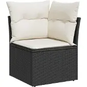 vidaXL Gartensofa-set 11 stk. 11-Sitzanzahl Schwarz und Creme