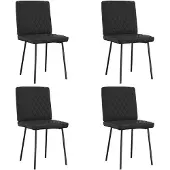 vidaXL Esszimmerstühle 4 Stk. Schwarz Kunstleder