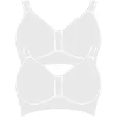 Viania Sport-BH "2er Pack Sport BH Performance", Damen, Gr. 90, Cup B, weiß (weiß weiß), Obermaterial: 47% Polyamid PA. 41% Polyester PES. 12% Elasthan EL., BHs Sport-BH