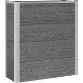 vidaXL Hochbeet Grau 75 x 30 x 82 cm WPC und Aluminium