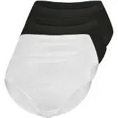 Sassa Midislip "4er Sparpack Slip Midi LOVELY SKIN", Damen, Gr. 44, bunt (schwarz, weiß), Obermaterial: 95% Modal CMD. 5% Elasthan EL., Unterhosen Midislip