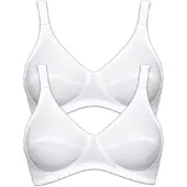 Susa 2er Pack BH ohne Bügel Cotton Weiss