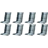 Madison 8x C404 Hochlehner Gartenstuhl Auflagen 8cm dick grau gestreift
