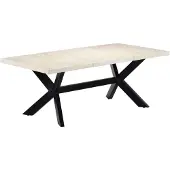 Syfax Esstisch Weiß 200×100×75 cm Massivholz Mango