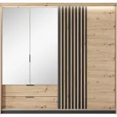 3Xeliving Kleiderschrank, Eiche Artisan + Anthrazit, 220 x 210, 4 x 60 cm