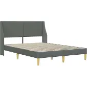 vidaXL Bettgestell mit Matratze mit Kopfteil Polyester