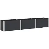 Syfax Hochbeet Schwarz 300 x 50 x 54 cm WPC und Aluminium