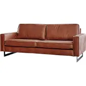 KAWOLA Sitzgruppe VILNIUS 3-Sitzer Sofa und 2-Sitzer Sofa Kunstleder mit Lederanteil cognac