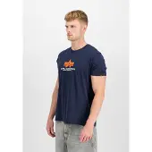 Alpha industries T-Shirt "Basic T-Shirt BL Rubber", Herren, Gr. S, blau (ultra navy), Obermaterial: 90% Baumwolle, 10% Polyester, Shirts T-Shirt