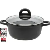 Elo Kochtopf BASIC "Black", schwarz, B:29cm H:14,5cm L:36cm Ø:28cm, Töpfe, Kochtopf, Gelochter Induktionsboden