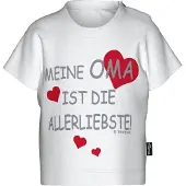 Trigema T-Shirt "T-Shirt Omas Liebling", Mädchen, Gr. 116, weiß, Feinripp, 100% Baumwolle (Bio-Baumwolle kbA), lang, Rundhals, Shirts T-Shirt