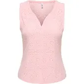 ONLY Spitzentop "ONLSMILLA S/L V-NECK TOP JRS" Materialmix, regular fit, V-Ausschnitt
