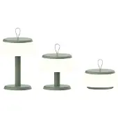 Luxus Europe - Tischlampe Samos 3-in-1 Altgrün - Kabellose Outdoor-Tischlampe mit verstellbarer Höhe – Wiederaufladbar
