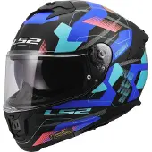 LS2 Helmets LS2 FF808 Stream II Mika Helm, schwarz/blau, M (57/58)