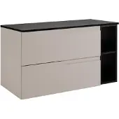 3Xeliving Badezimmer-Unterschrank-Set, Kaschmir / Schwarz, 80 (60 + 20) x 46 x 58 cm