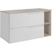 3Xeliving Badezimmer-Unterschrank-Set, Weiß / Kaschmir, 80 (60 + 20) x 46 x 58 cm