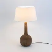 Holländer Tischleuchte VEZZANA, natur/écru, Höhe 47 cm, Mangoholz, E27