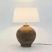 Holländer Tischleuchte SORATTE, natur/écru, Höhe 48 cm, Mangoholz, E27