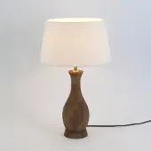 Holländer Tischleuchte ANTELAO, natur/écru, Höhe 45 cm, Mangoholz, E27