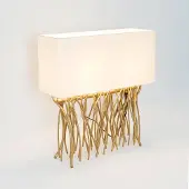 Holländer Tischleuchte CAPRI, gold/écru, Höhe 51 cm, Metall, 2 x E14